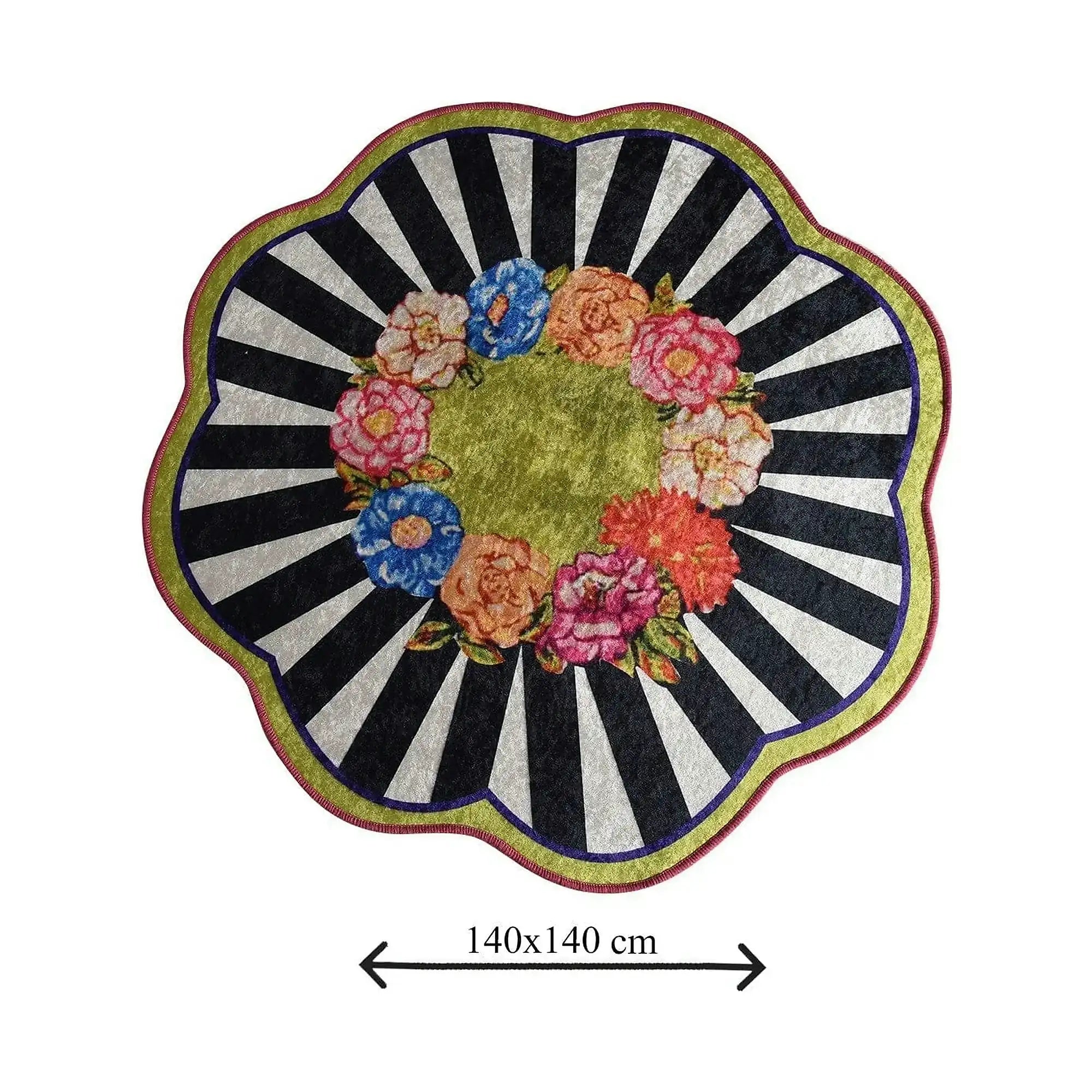 Covoras baie LOAN, 140x140 cm, forma rotunda, poliester, multicolor