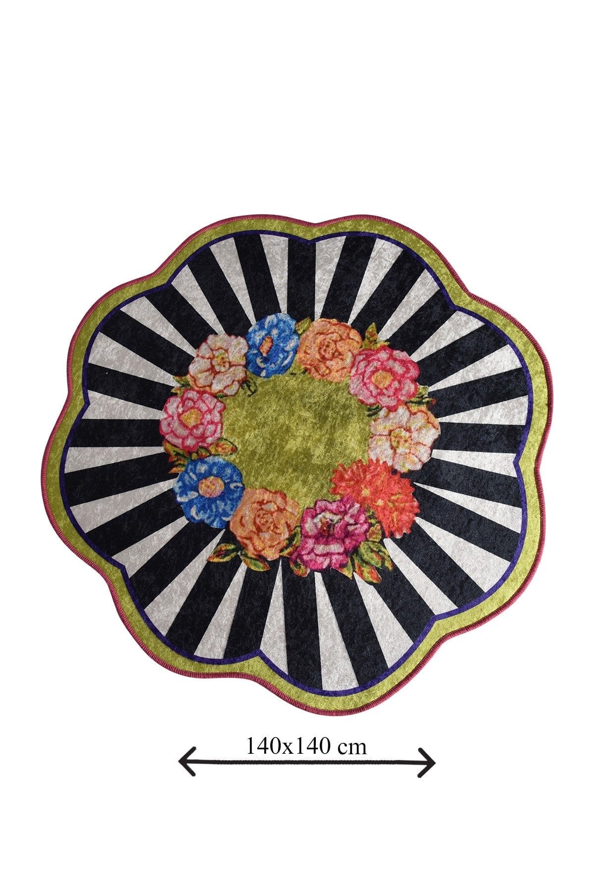 Covoras baie LOAN, 140x140 cm, forma rotunda, poliester, multicolor