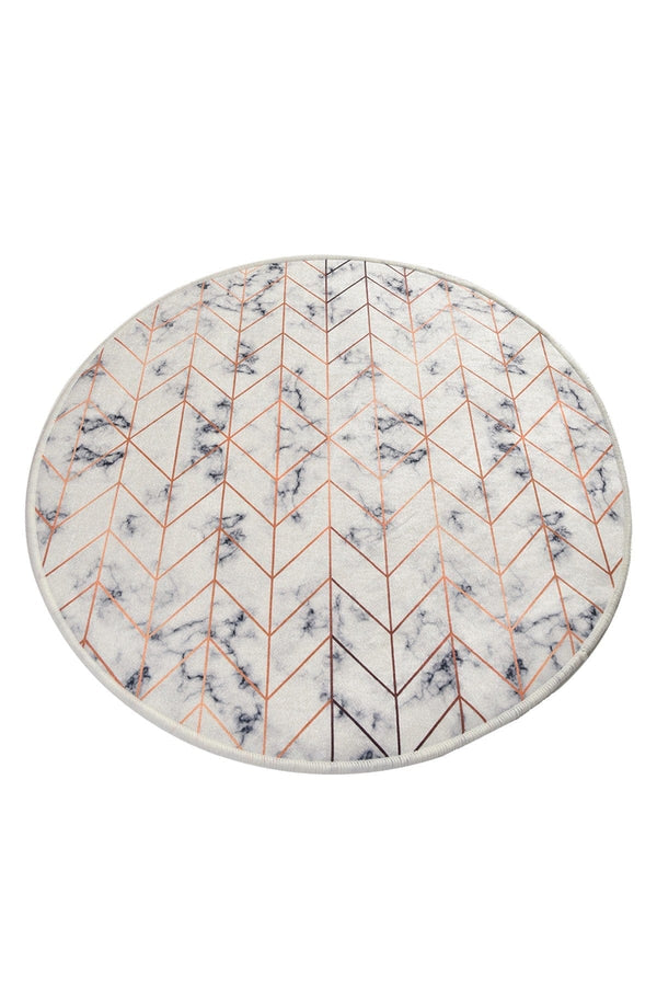 Covoras baie MOREA DJT, 100x100 cm, forma rotunda, poliester, multicolor