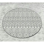 Covoras baie ORDER CIRCLE DJT, 100x100 cm, forma rotunda, poliester, gri/alb