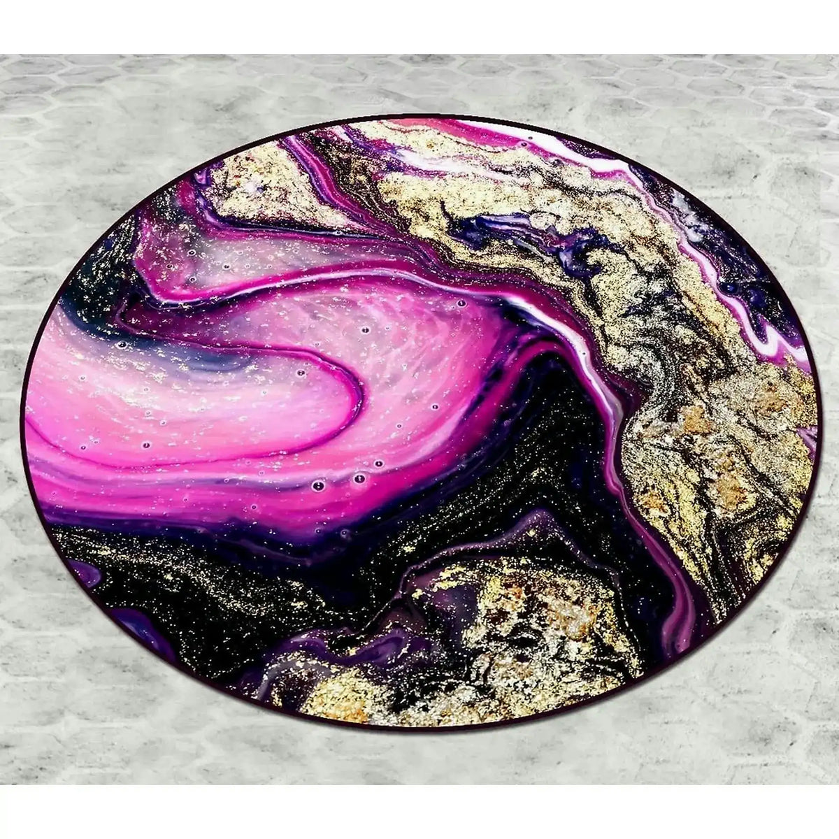 Covoras baie PASTRY DJT, 80x80 cm, forma rotunda, poliester, multicolor