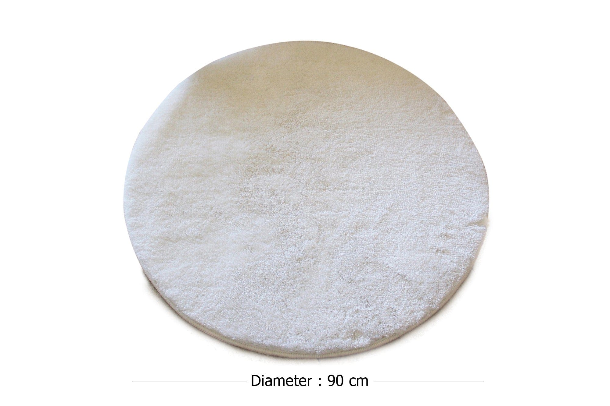 Covoras de baie 351ALS1042, 90x90 cm, forma rotunda, acril, alb