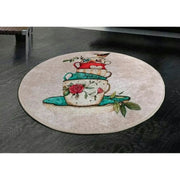 Covoras de baie CUP DJT, 100x100 cm, forma rotunda, multicolor, fibre sintetice
