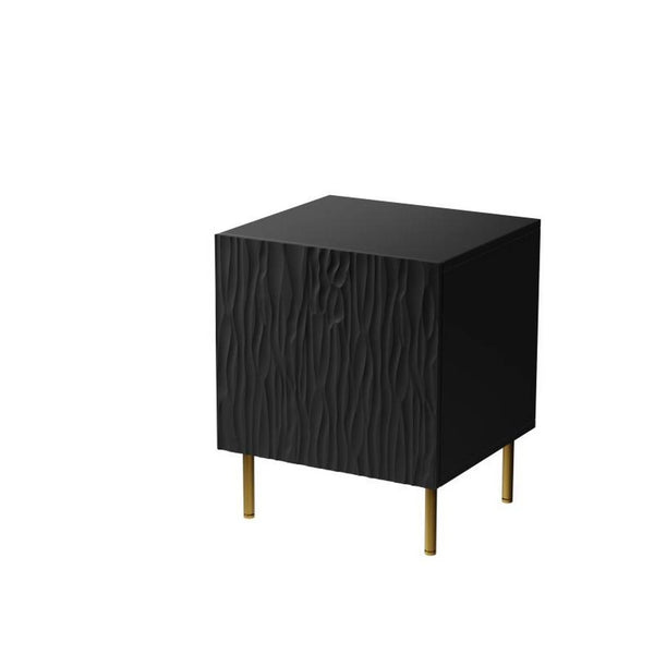 Noptiera JUNGLE, negru/auriu, PAL/metal, 44x41x54 cm