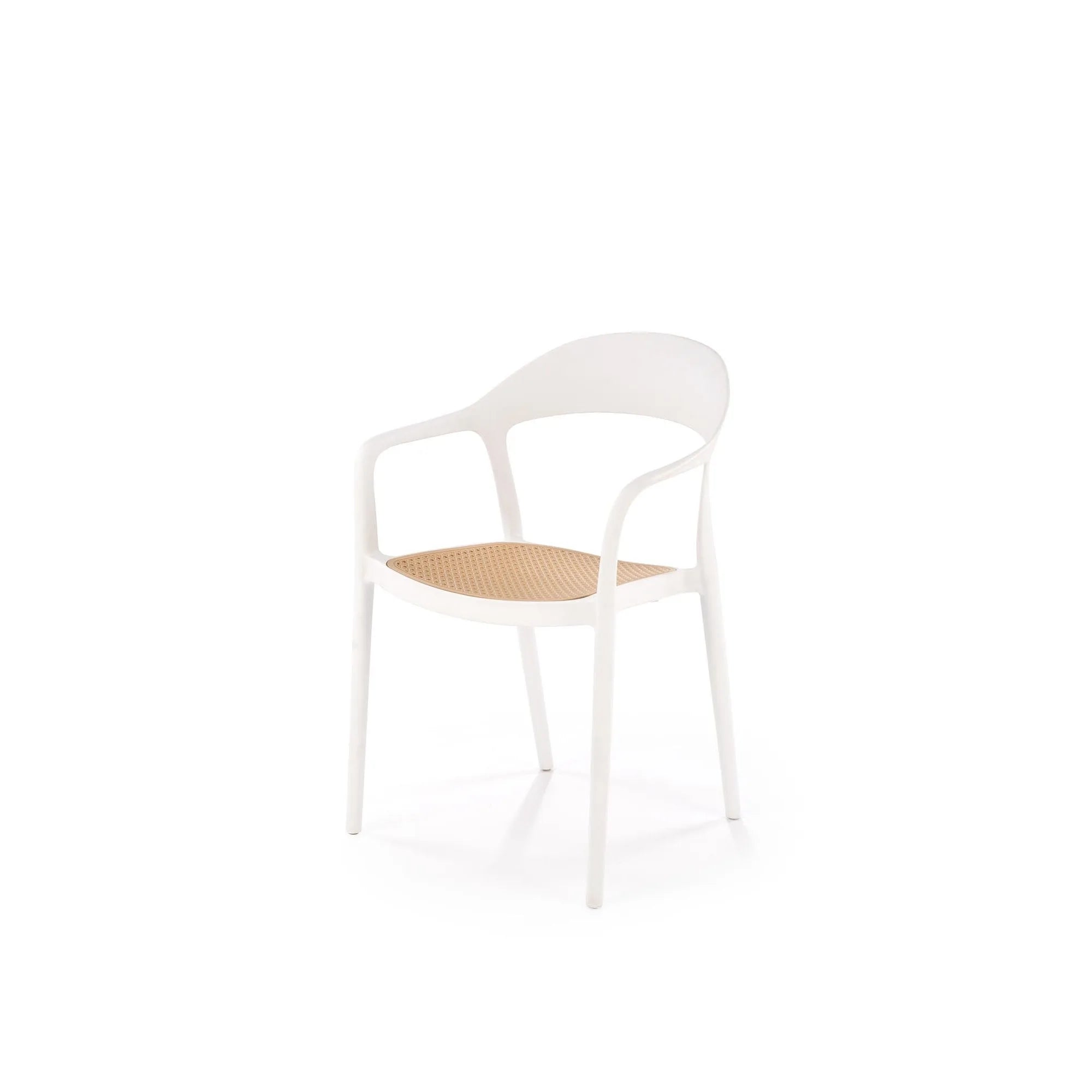 Scaun de gradina K530, stejar/alb, polipropilena, 57x52x80 cm