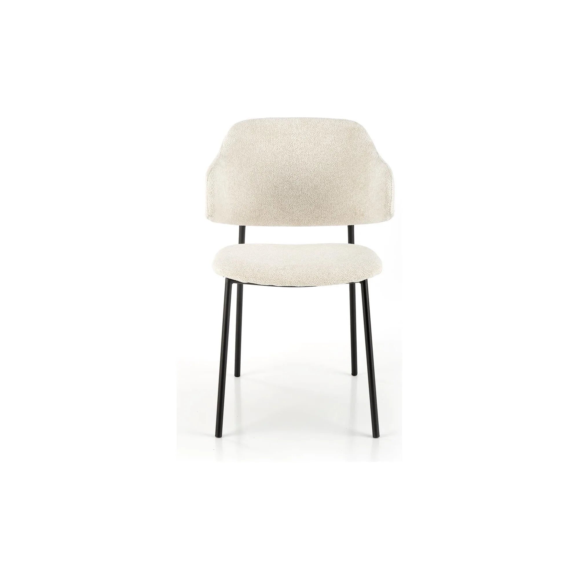 Scaun K497, crem, stofa clasica/metal, 52x62x82 cm