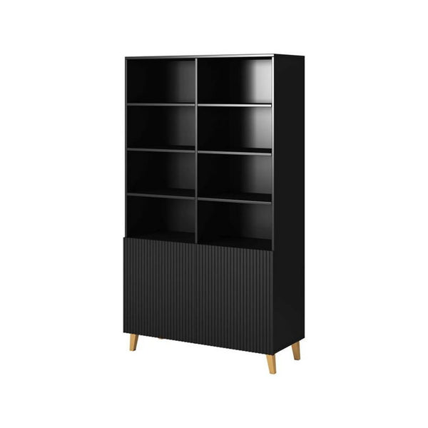 Biblioteca PAFOS, negru, PAL laminat, 101x40x177 cm