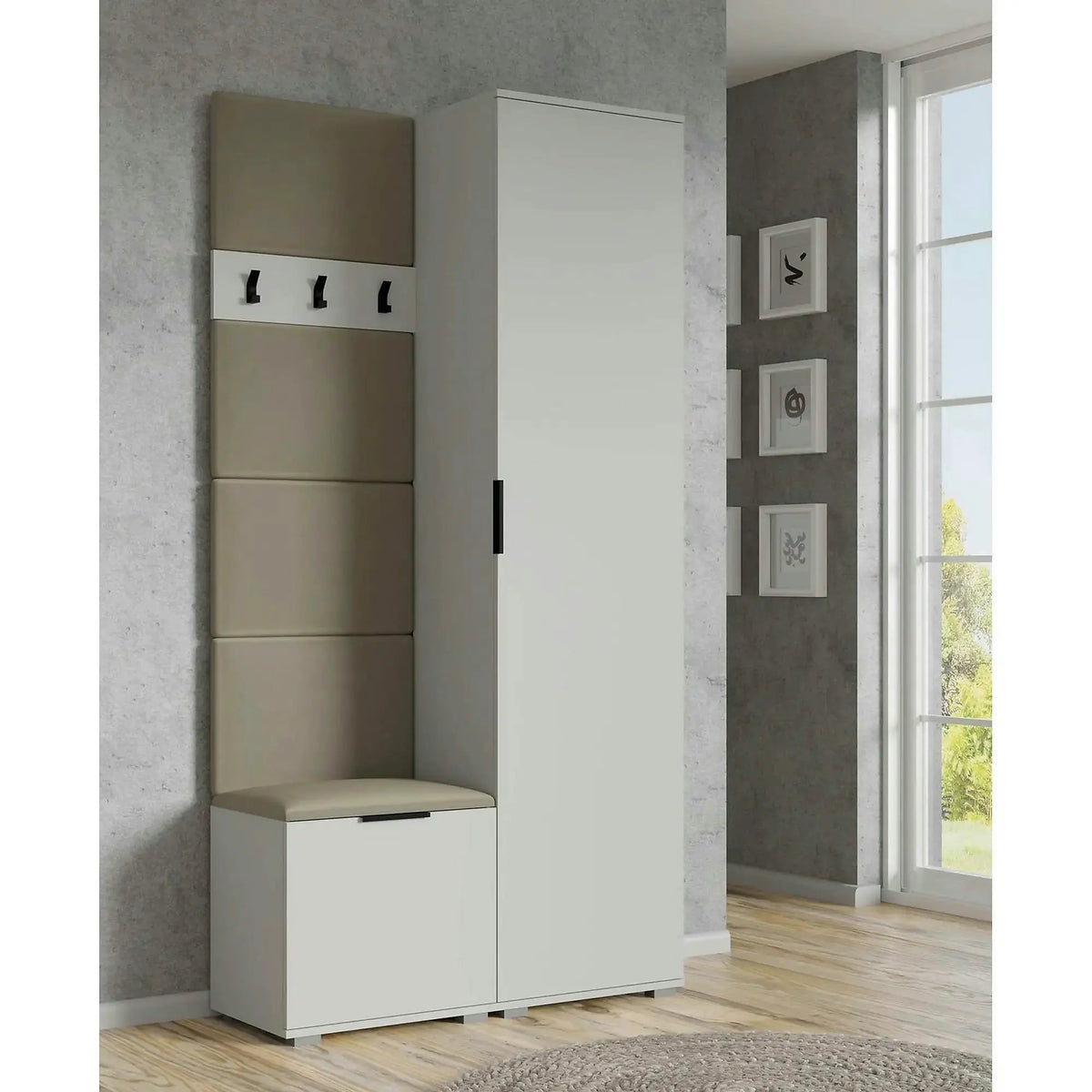 Cuier CLIF W-100, alb, PAL laminat, 100x15 cm