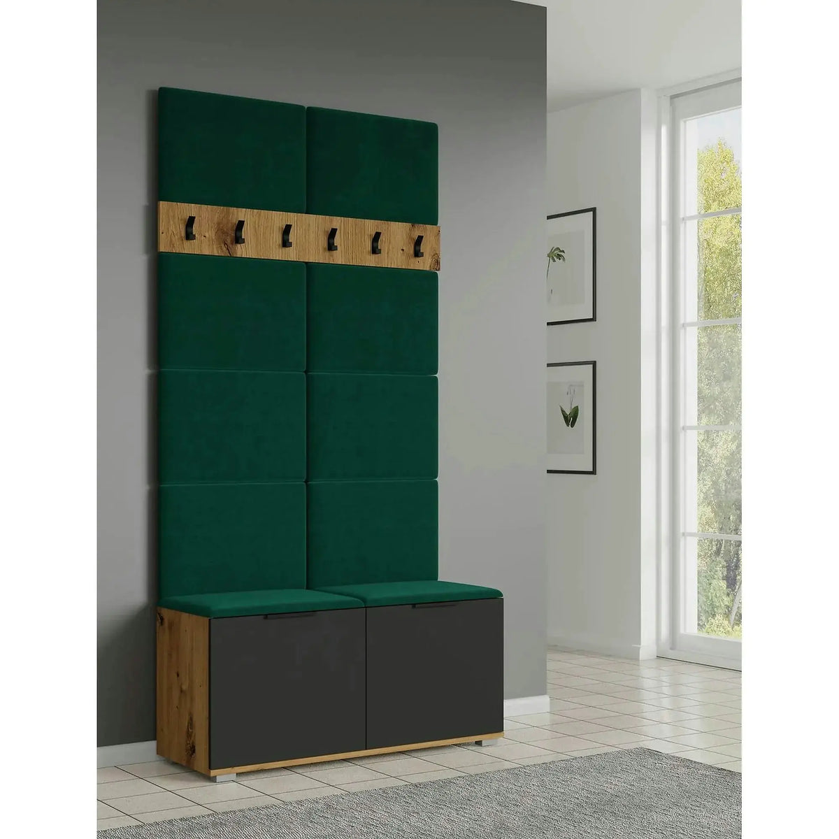 Cuier CLIF W-100, stejar artisan, PAL laminat, 100x15 cm
