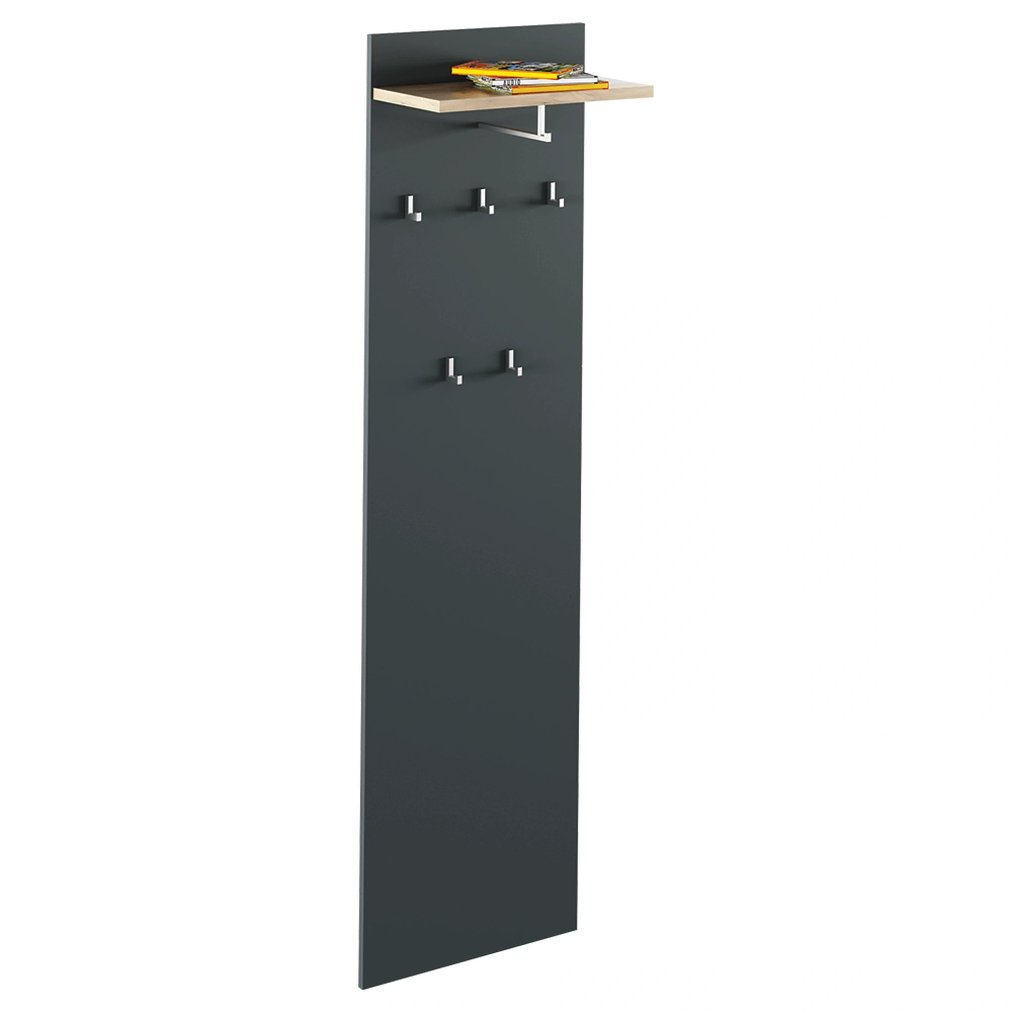 Cuier cu bara de umerase RIOMA NEW TYP 19, gri grafit/stejar artisan, DTD laminat, 50x25x181 cm