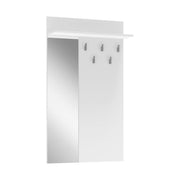 Cuier de perete cu oglinda LIMA PR-1, alb, PAL laminat, 70x20x120 cm