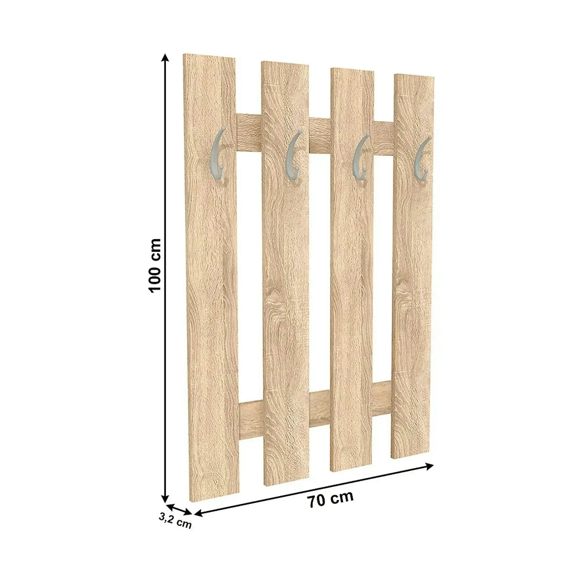 Cuier de perete KORADO NEW KV11, stejar sonoma, PAL, 70x3x100 cm
