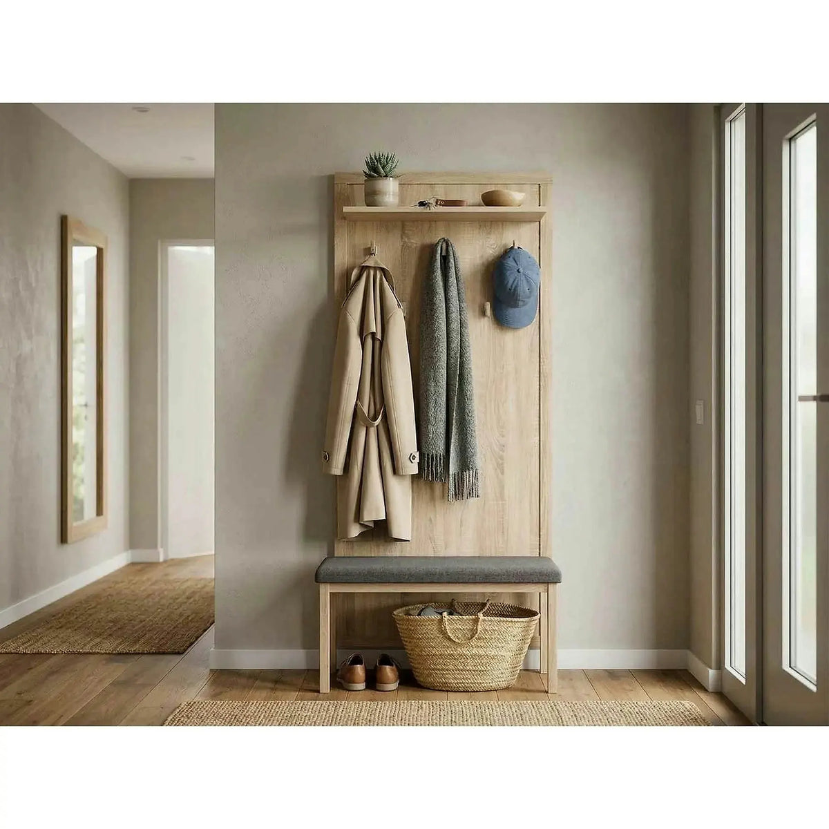 Cuier hol KASPIAN, stejar sonoma, PAL, 66x24x152 cm