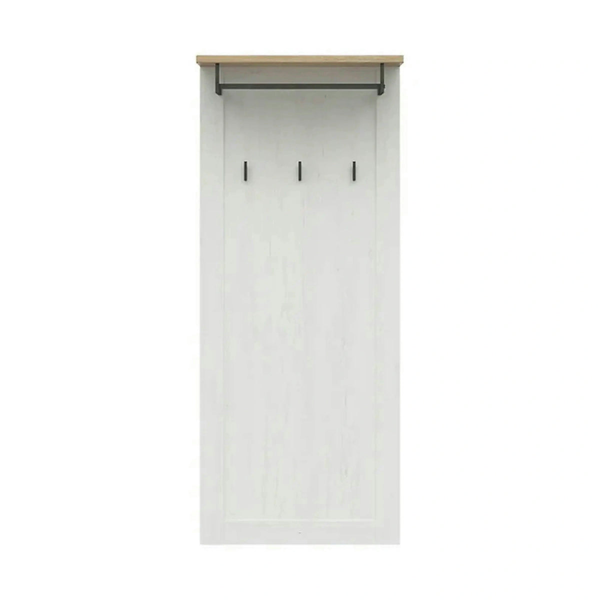 Cuier hol LOKSA, alb/stejar, PAL laminat, 59x30x143 cm