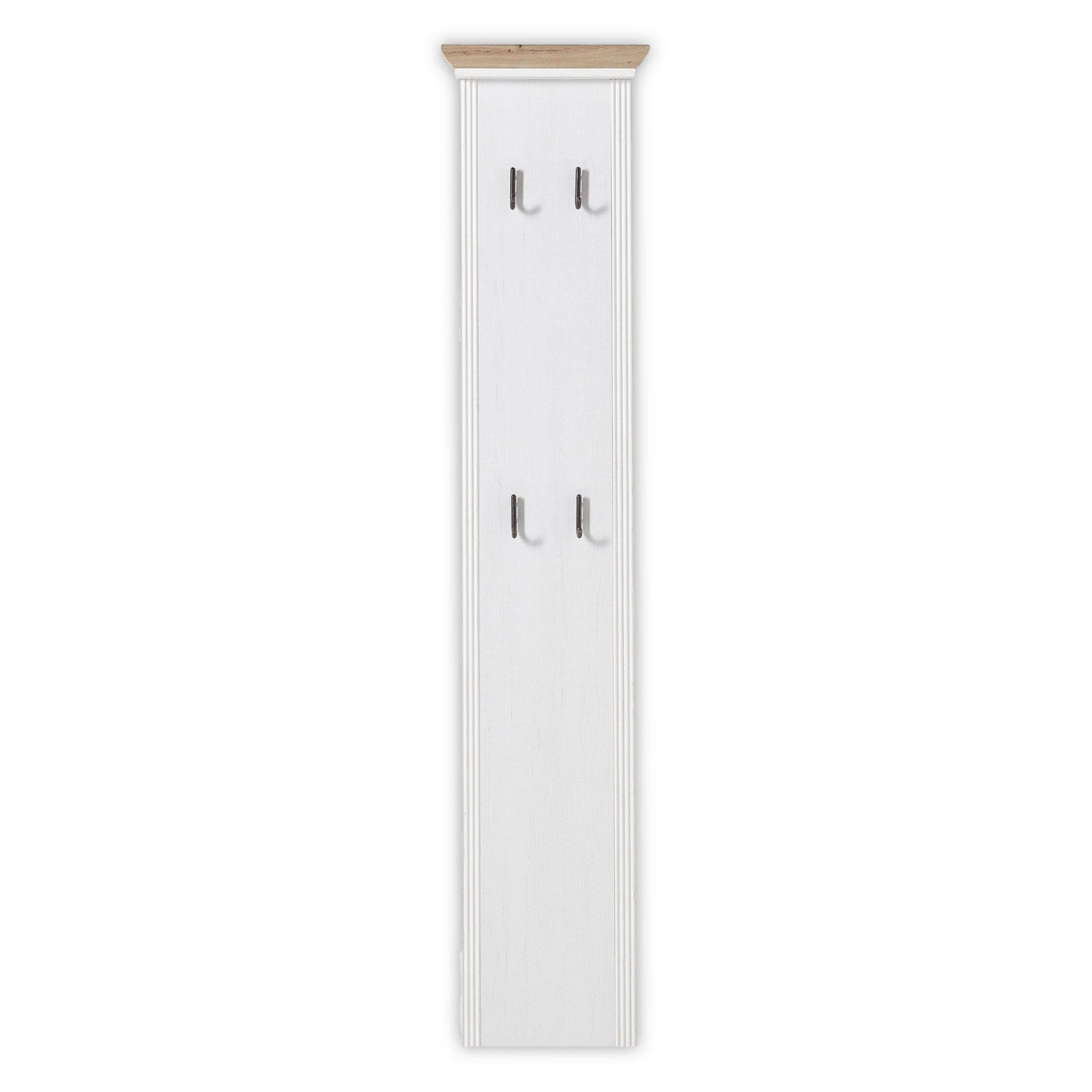 Cuier JASMIN, alb/stejar artisan, PAL, 41x9x195 cm