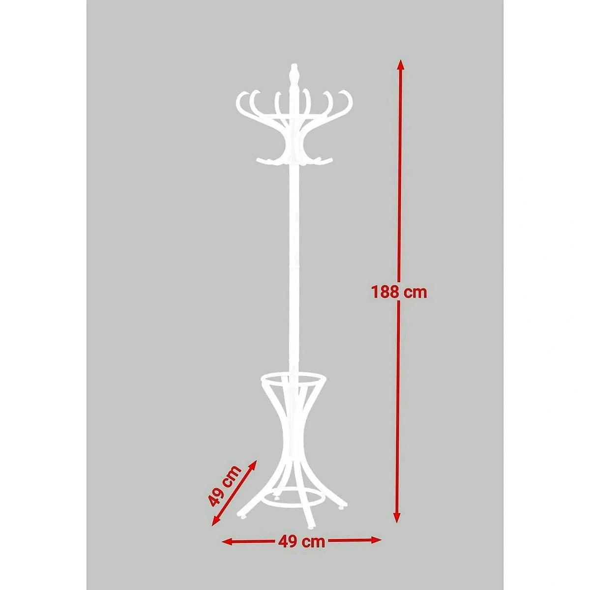 Cuier lemn pom W30, alb, lemn, 49x188 cm
