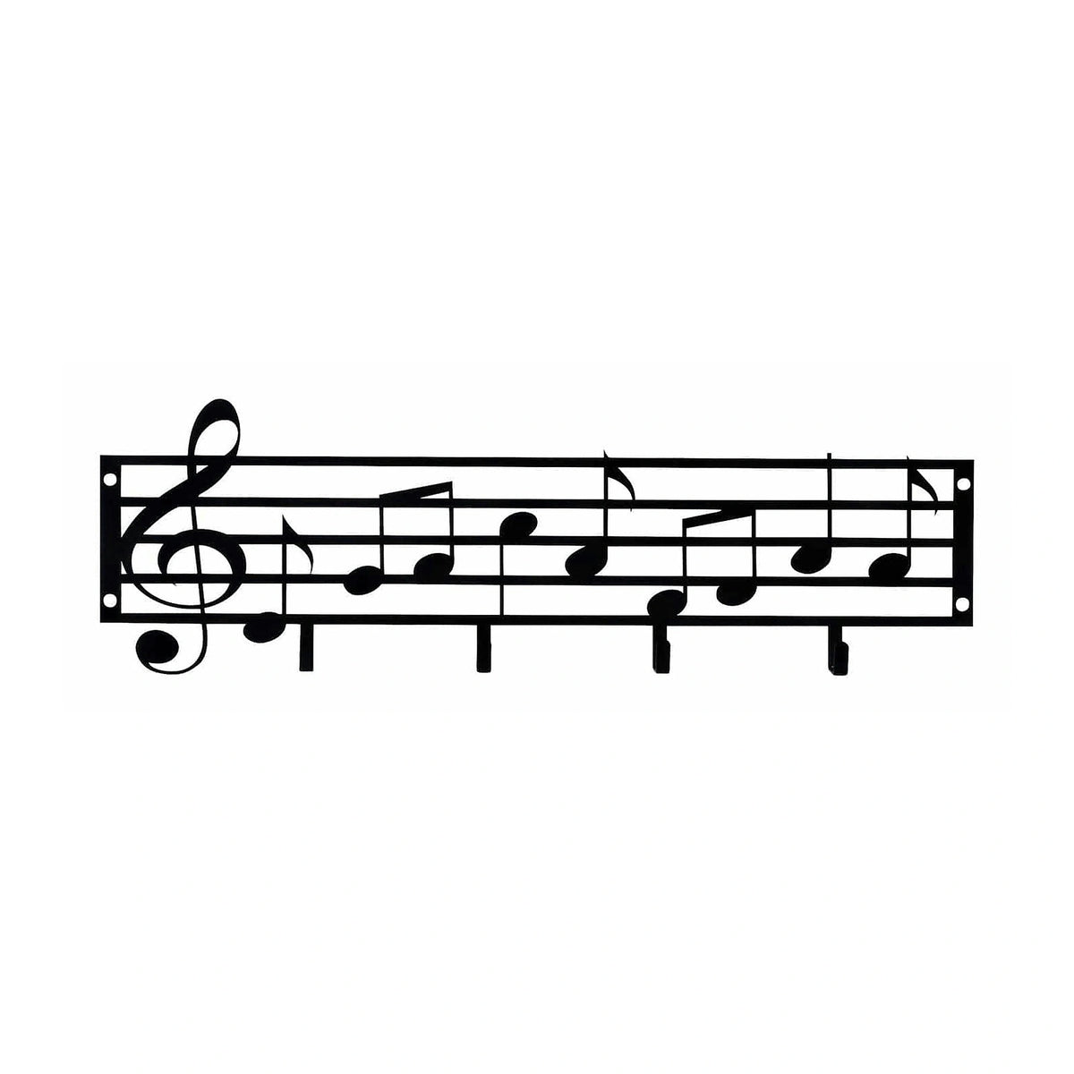 Cuier NOTE, negru, metal, 60x19 cm