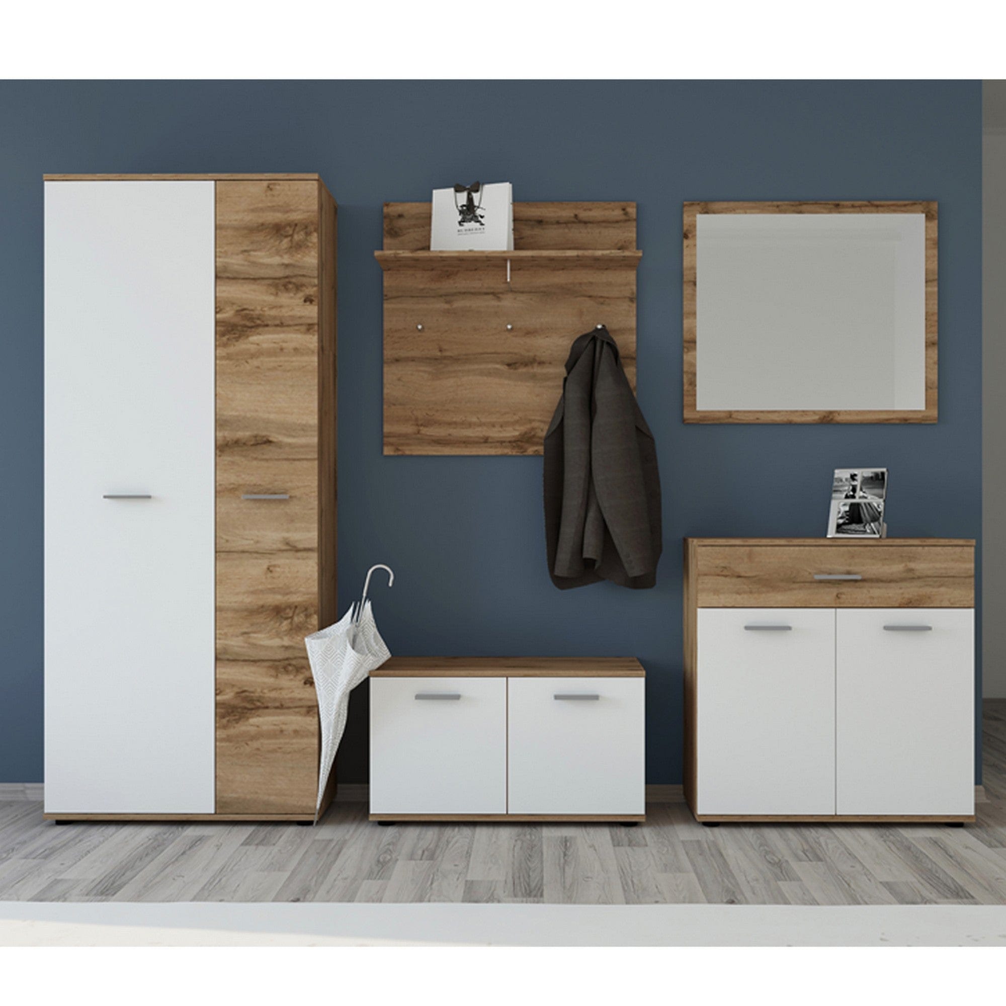 Cuier perete IRIA B, stejar wotan, PAL melaminat, 80x24x80 cm