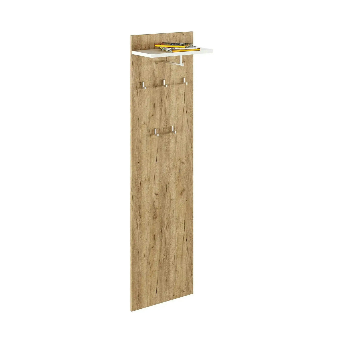 Cuier perete RIOMA TYP 19, stejar artisan/alb, DTD laminat, 50x25x181 cm