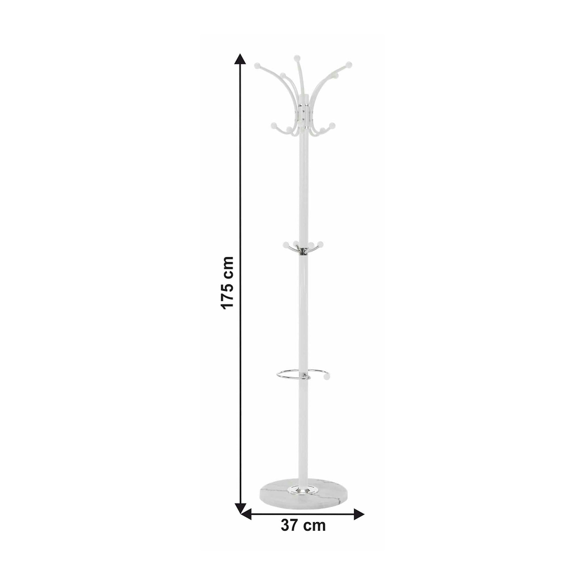 Cuier pom ALAN NEW, alb, metal/marmura, 37x175 cm