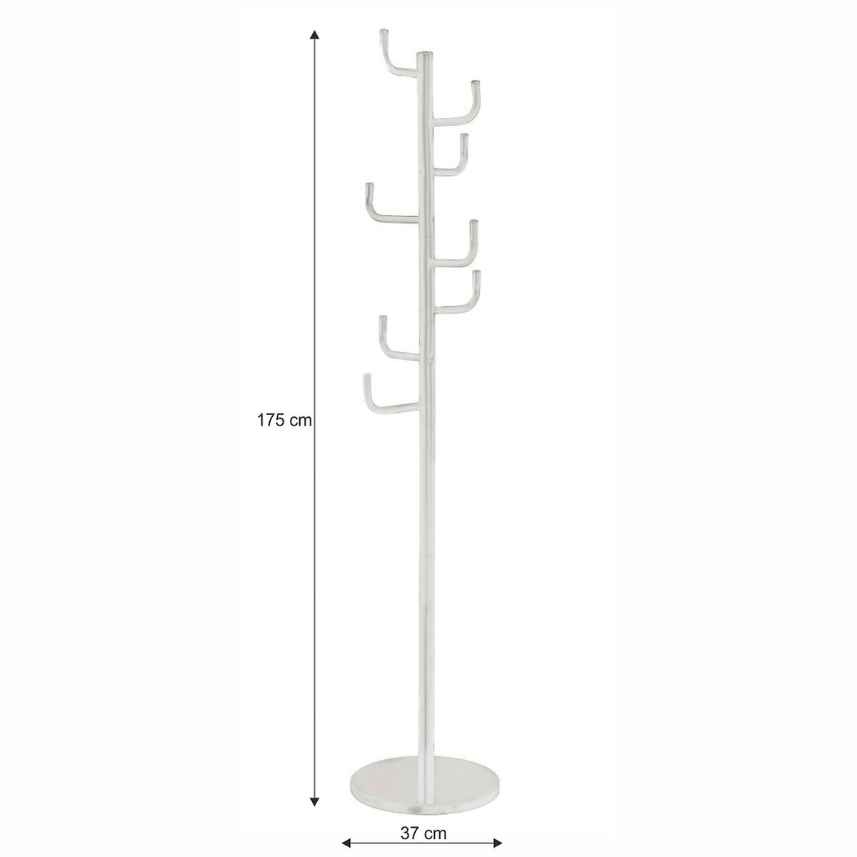 Cuier pom ELDER, alb, metal/marmura, 37x175 cm