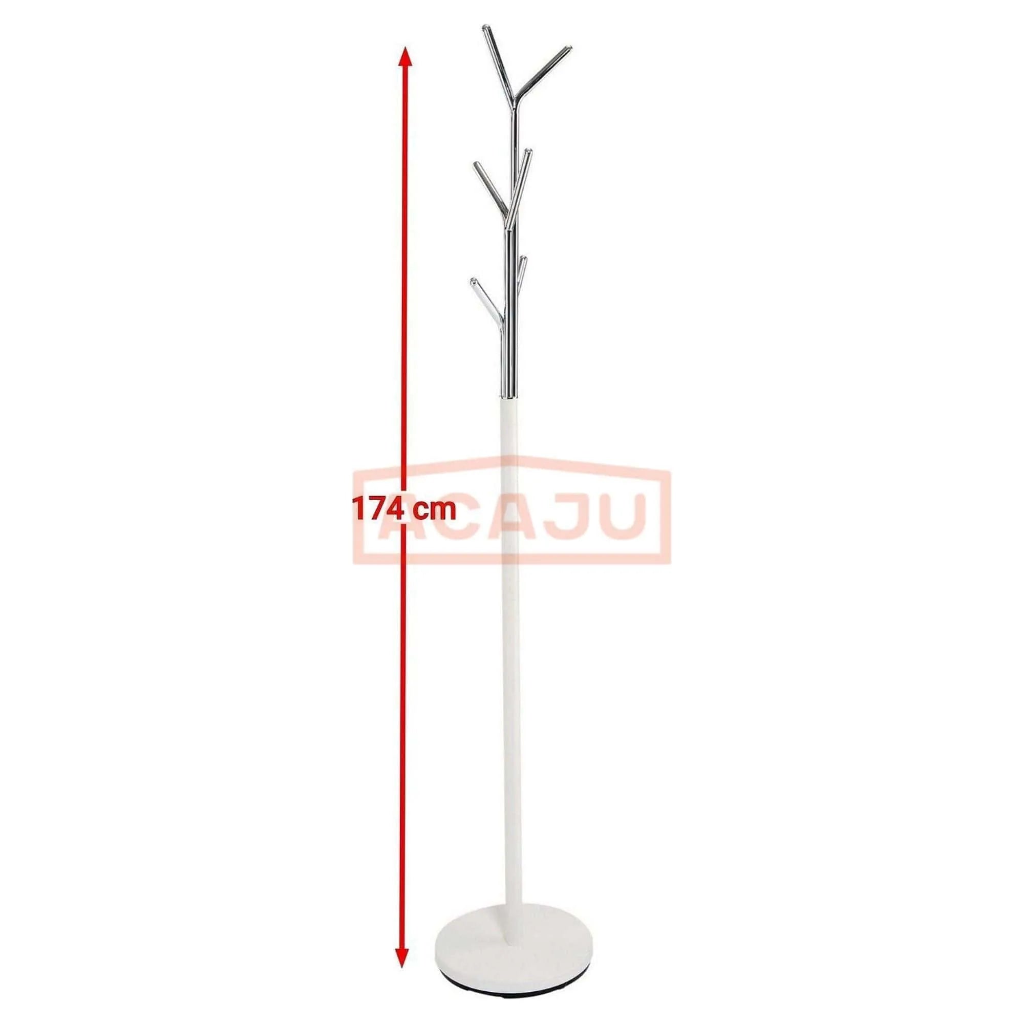 Cuier pom LETA, alb/crom, metal, 30x174 cm