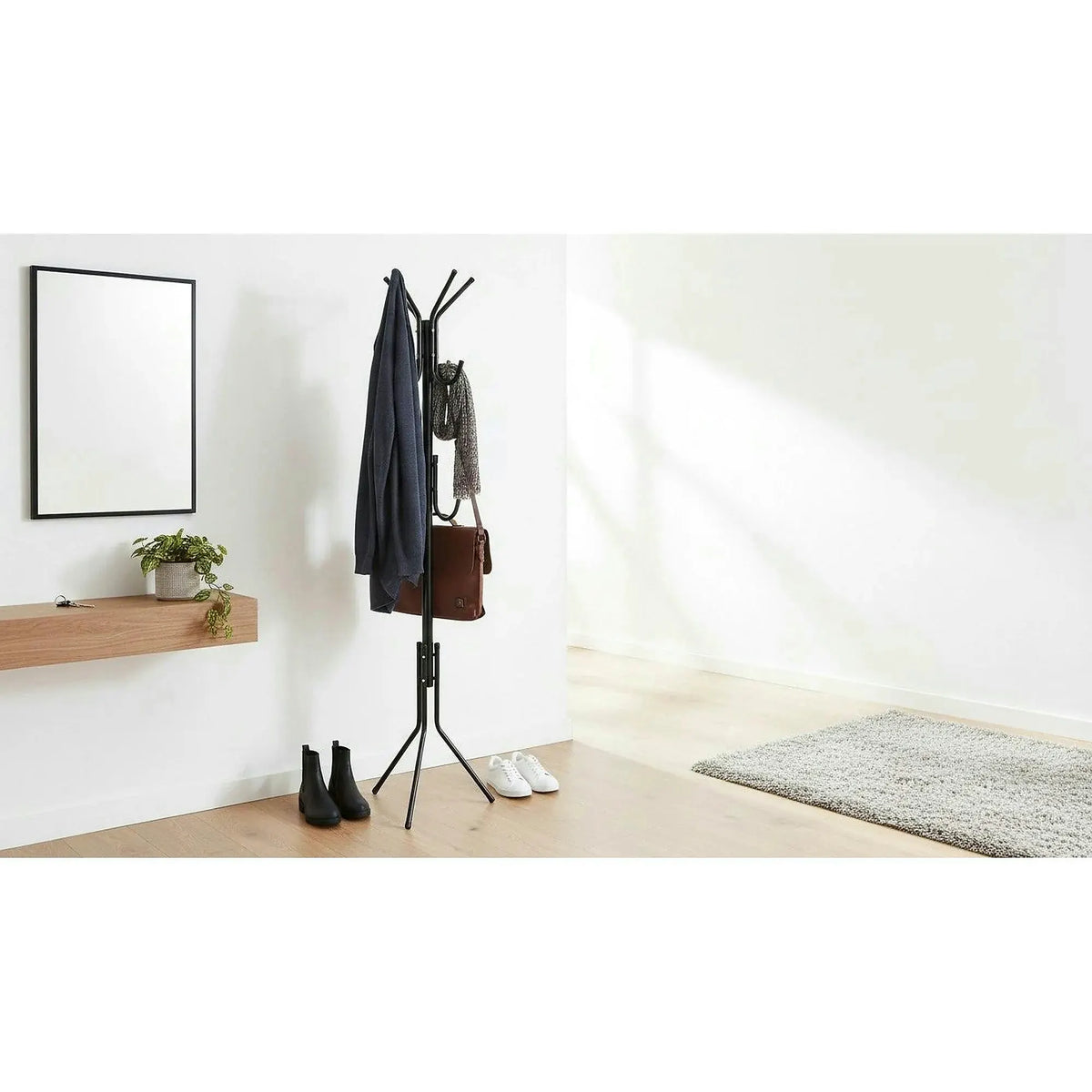 Cuier pom LORIK, negru, metal/plastic, 29x172 cm