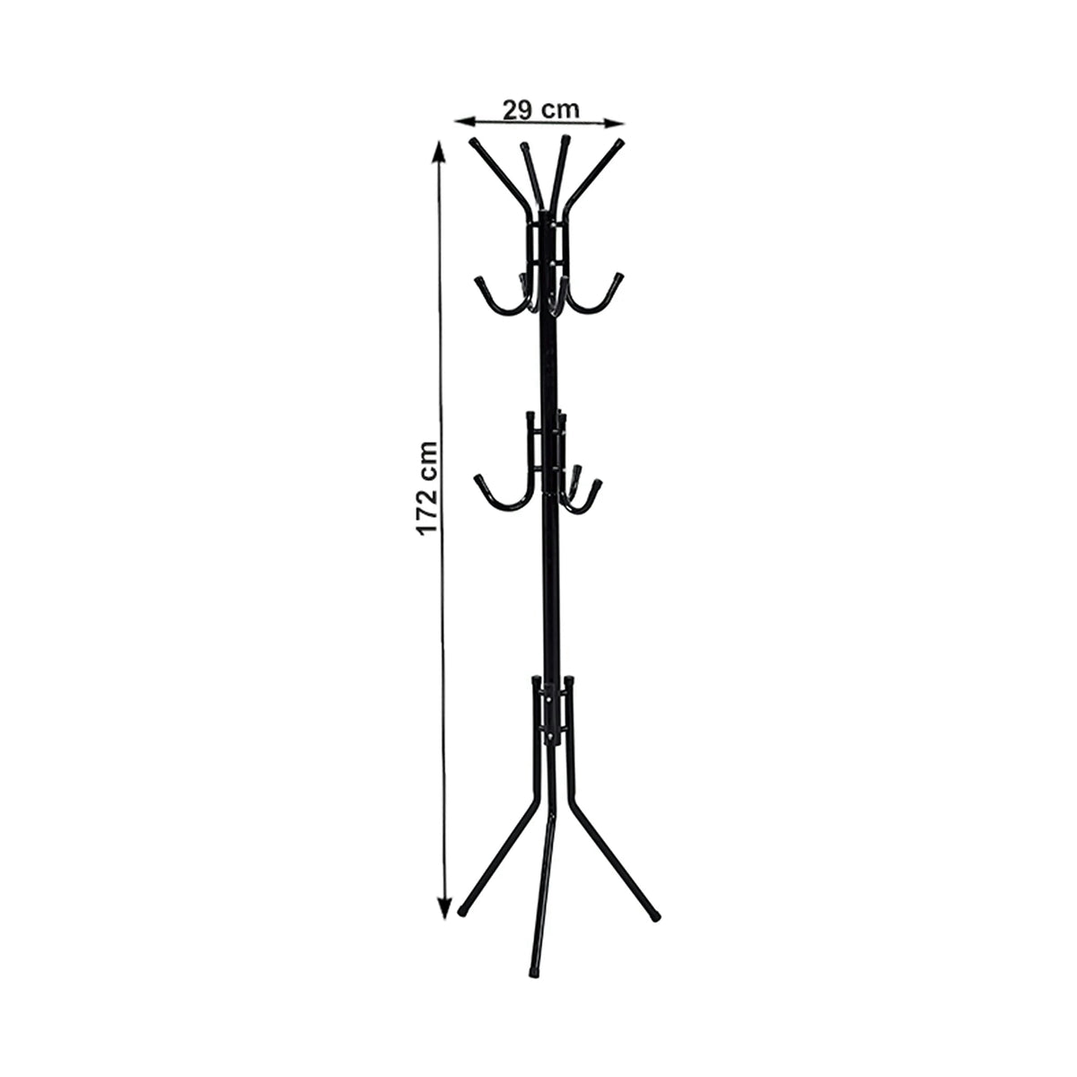 Cuier pom LORIK, negru, metal/plastic, 29x172 cm