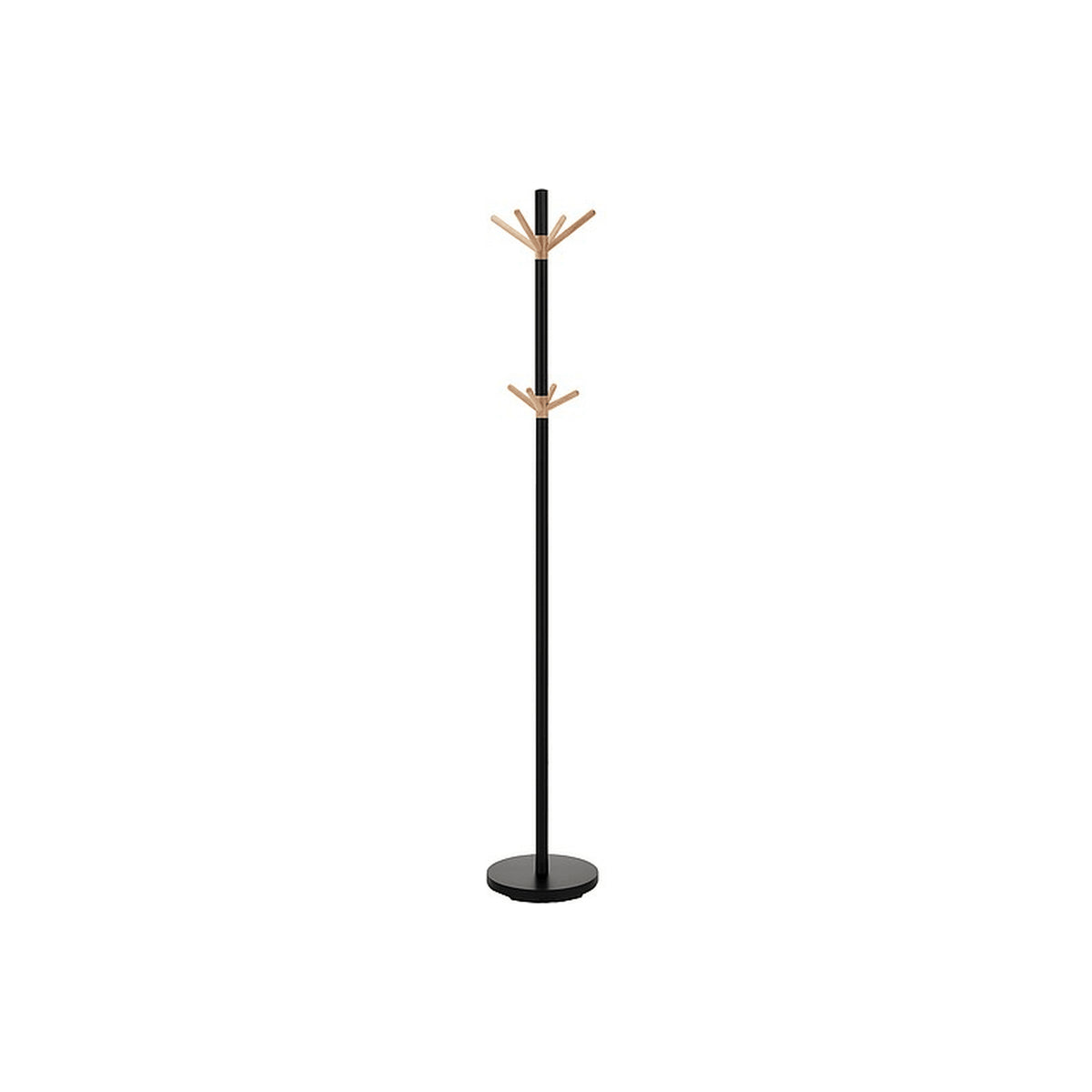 Cuier pom UNO, negru/fag, metal, 30x174 cm