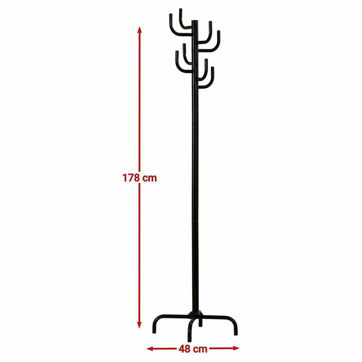 Cuier pom W11, negru, otel, 48x178 cm