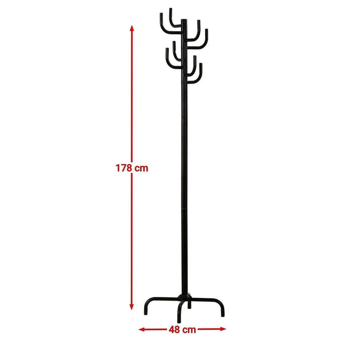 Cuier pom W11, negru, otel, 48x178 cm