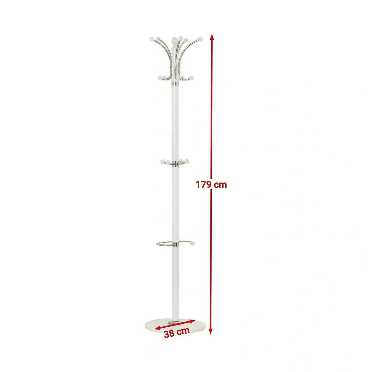 Cuier pom W13, alb, lemn, 38x185 cm