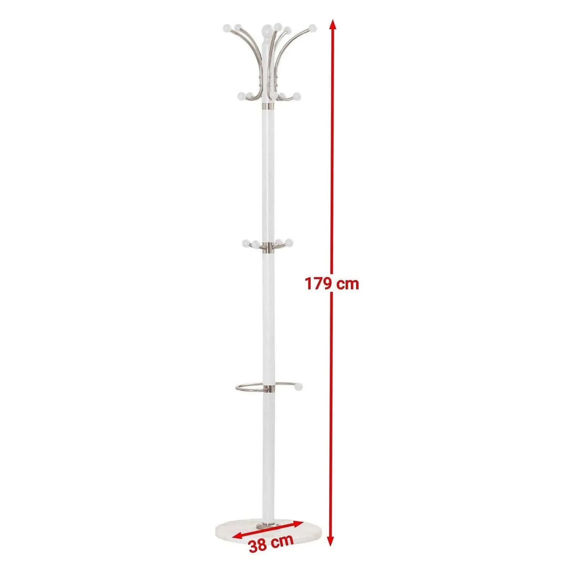 Cuier pom W13, alb, lemn, 38x185 cm