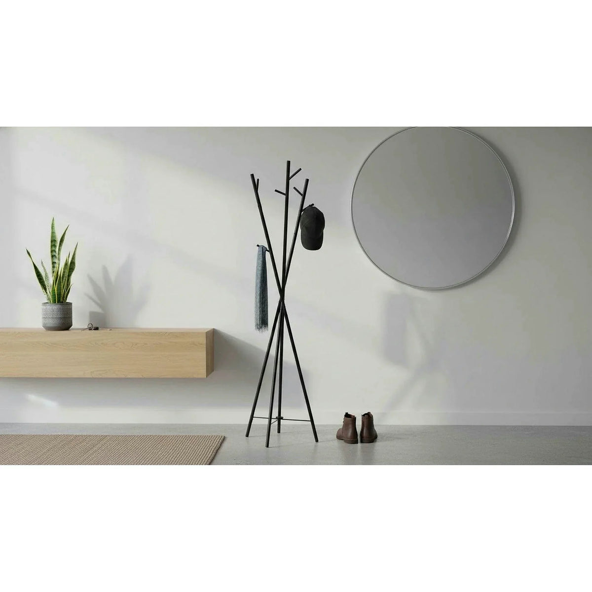 Cuier pom W35, negru, otel, 50x180 cm