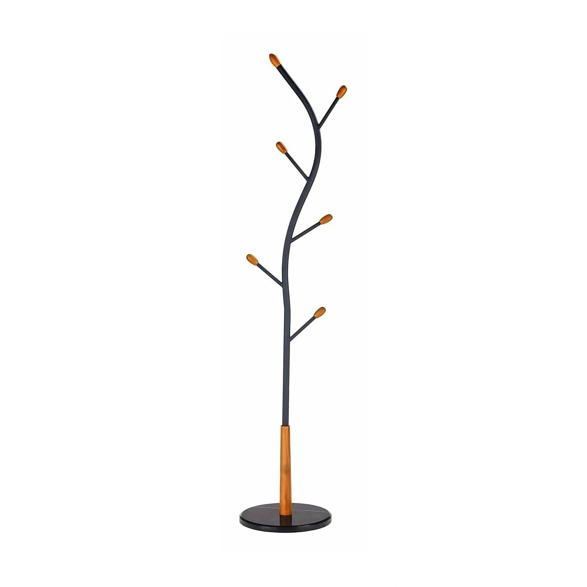 Cuier pom W45, negru, otel/lemn, 38x186 cm