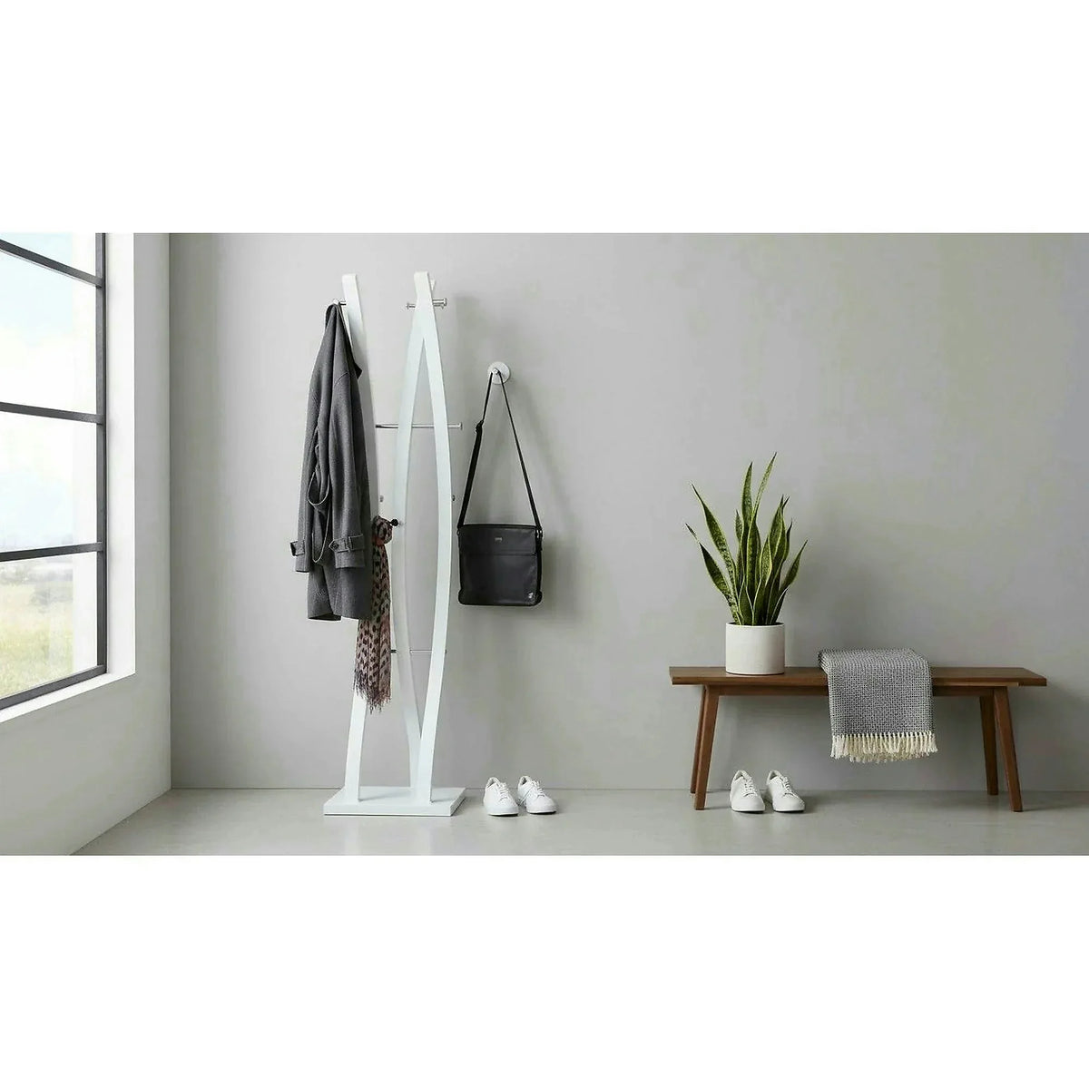 Cuier pom W50, alb, 35x35x179 cm