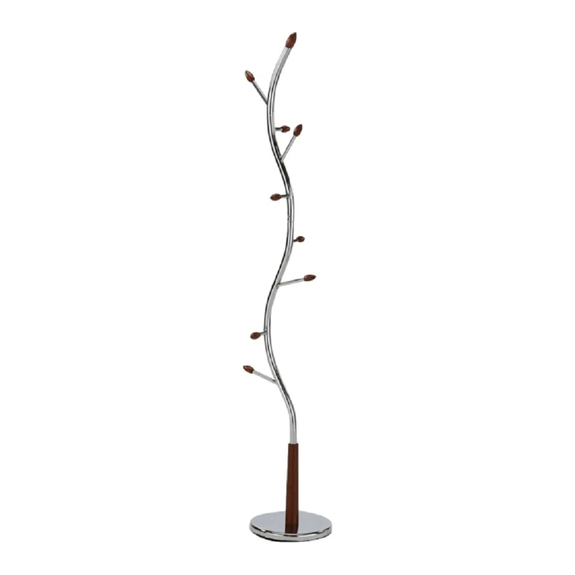 Cuier pom ZORO NEW, nuc/crom, lemn/metal, 31x182 cm