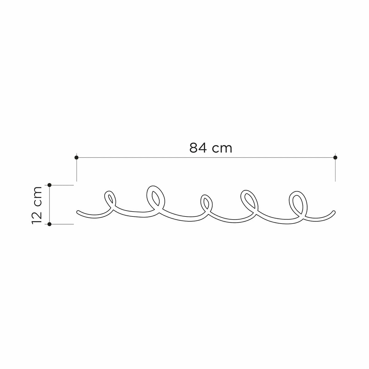 Cuier SING, negru, metal, 22x5x94 cm
