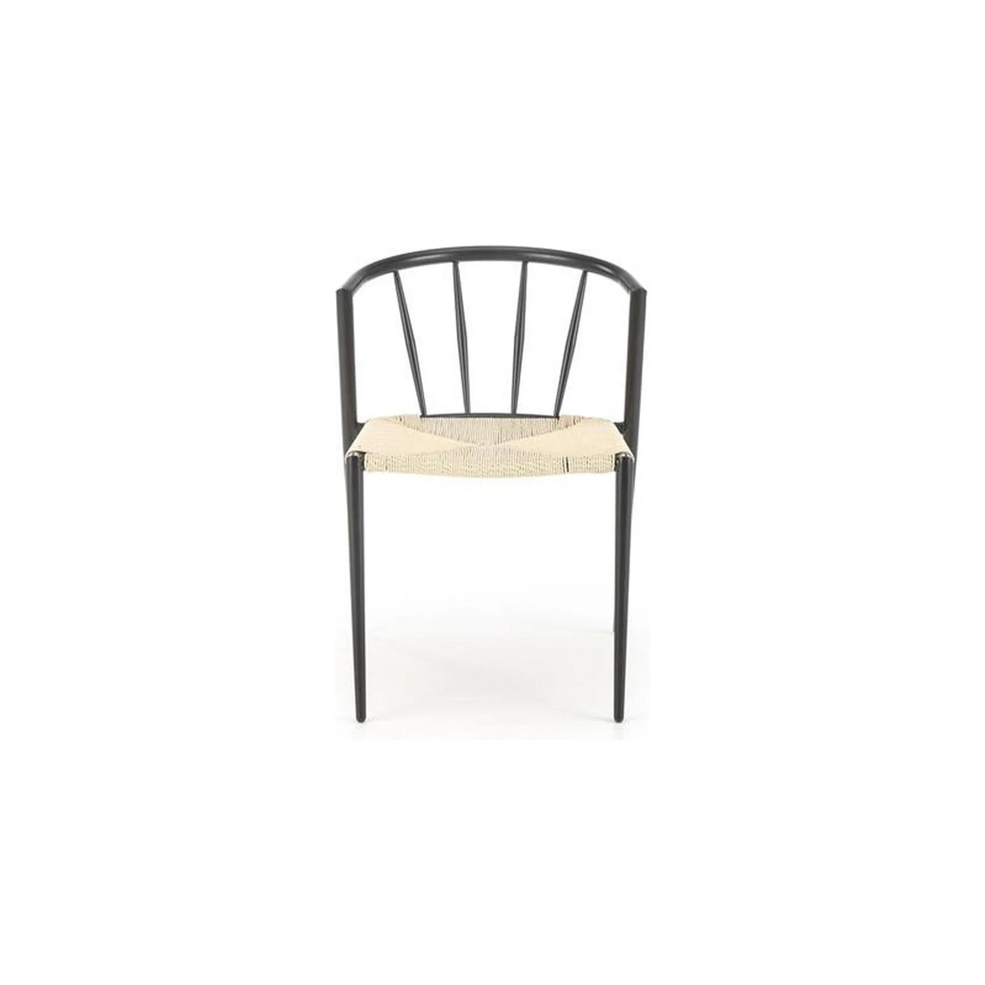 Scaun K515, bej/negru, sfoara/metal, 51x52x72 cm