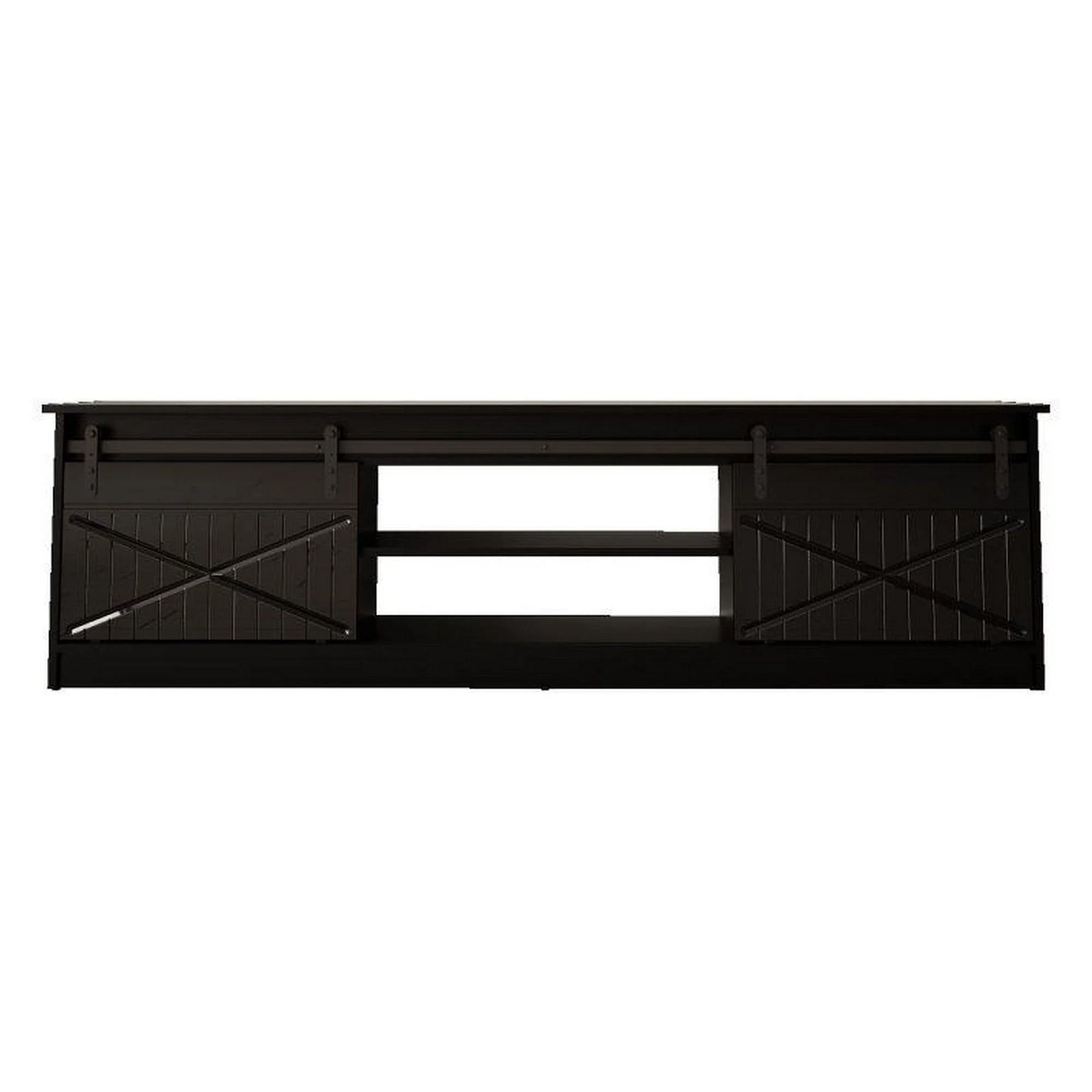 Comoda TV GRANERO, negru, PAL laminat, 200x35x57 cm