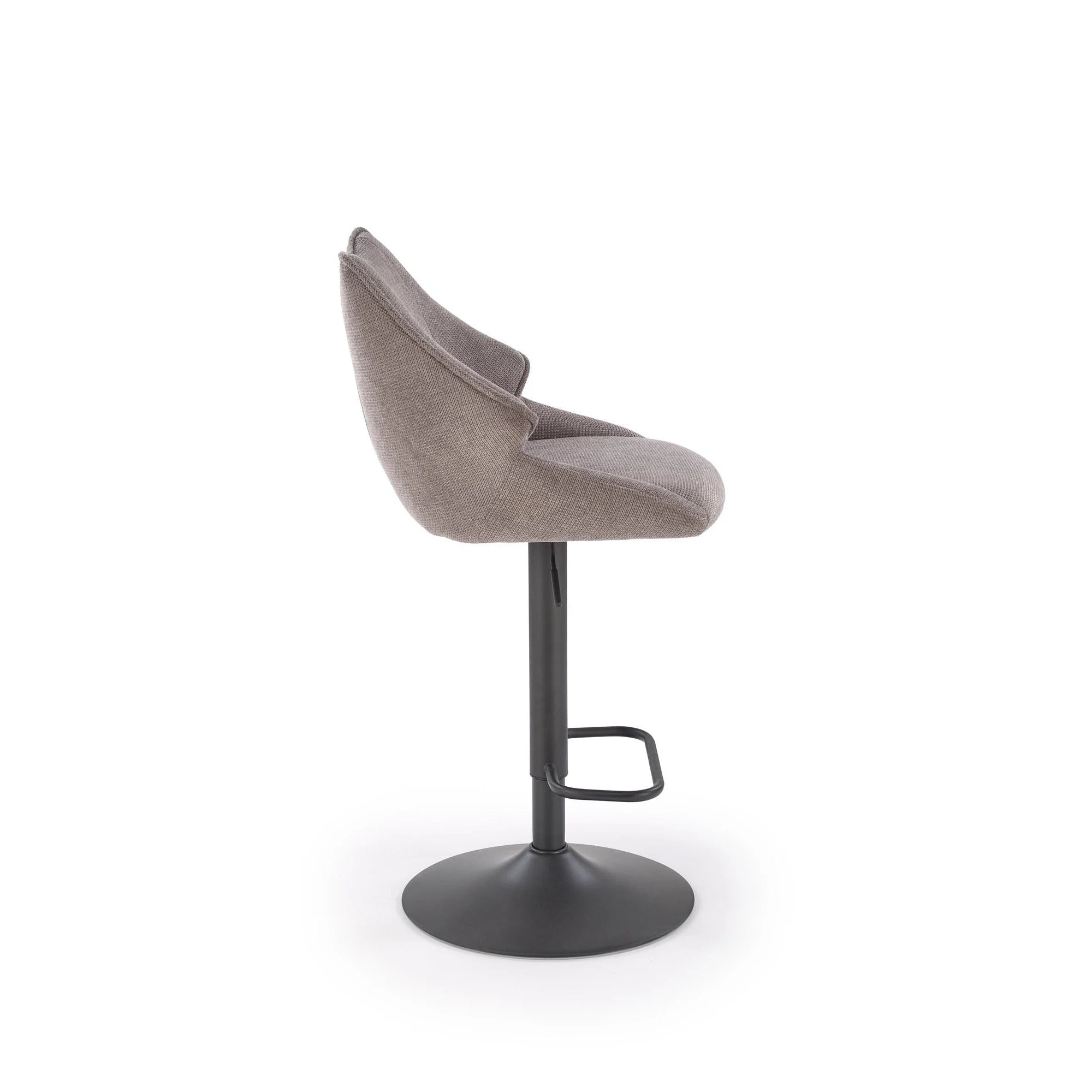 Scaun bar H122, gri - Vardo 11/negru, stofa clasica/metal, 50x54x96/118 cm