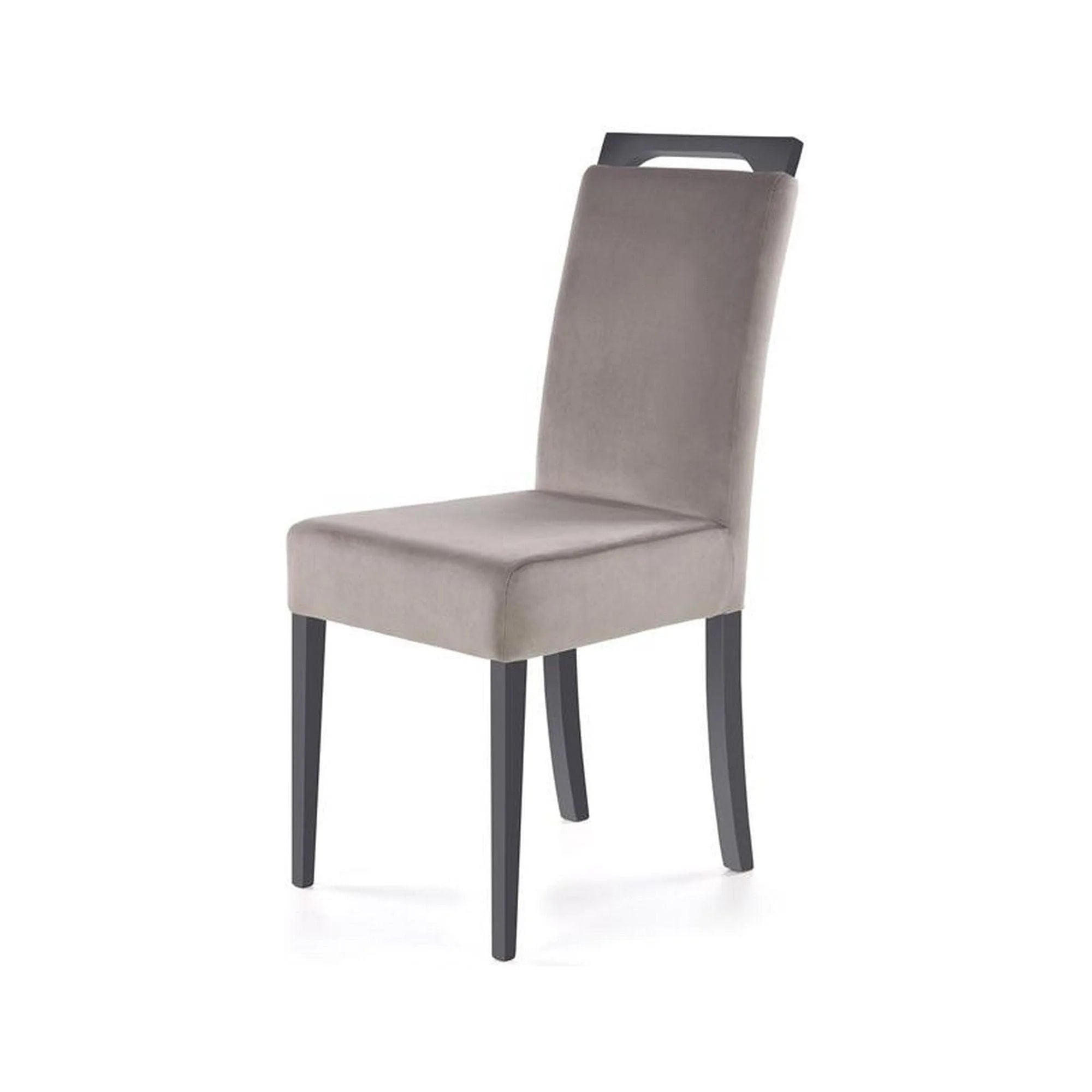 Scaun CLARION, gri/gri grafit, stofa catifelata/lemn de fag, 42x58x97 cm