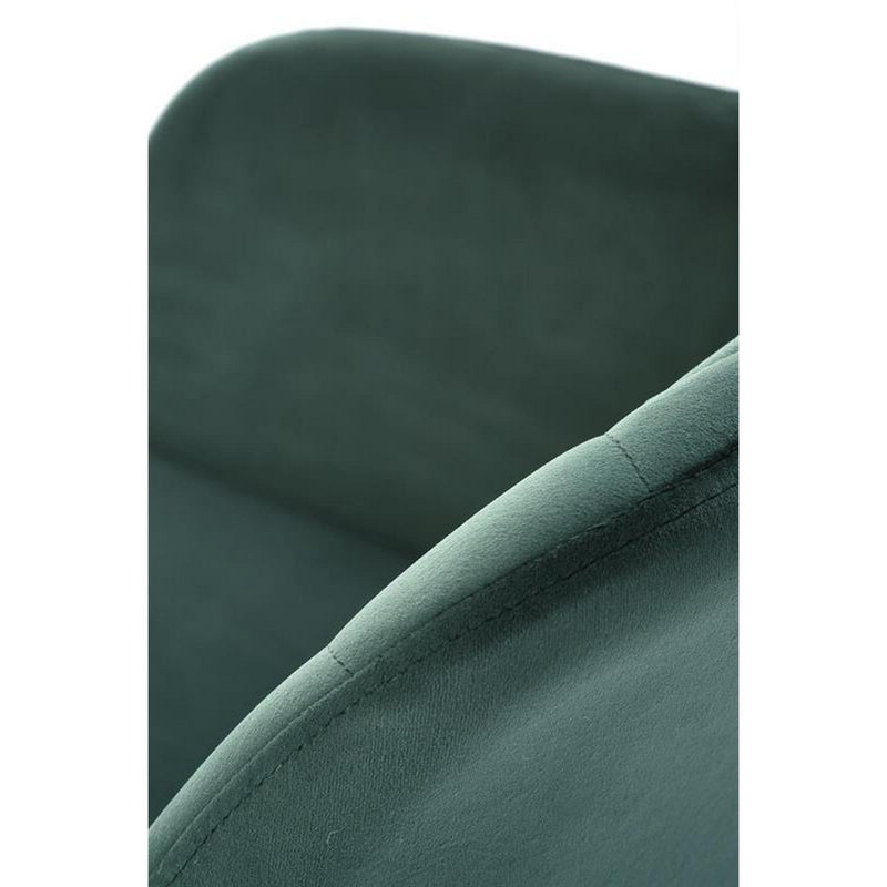 Scaun rotativ K535, verde inchis/negru, stofa catifelata/metal, 57x60x86 cm