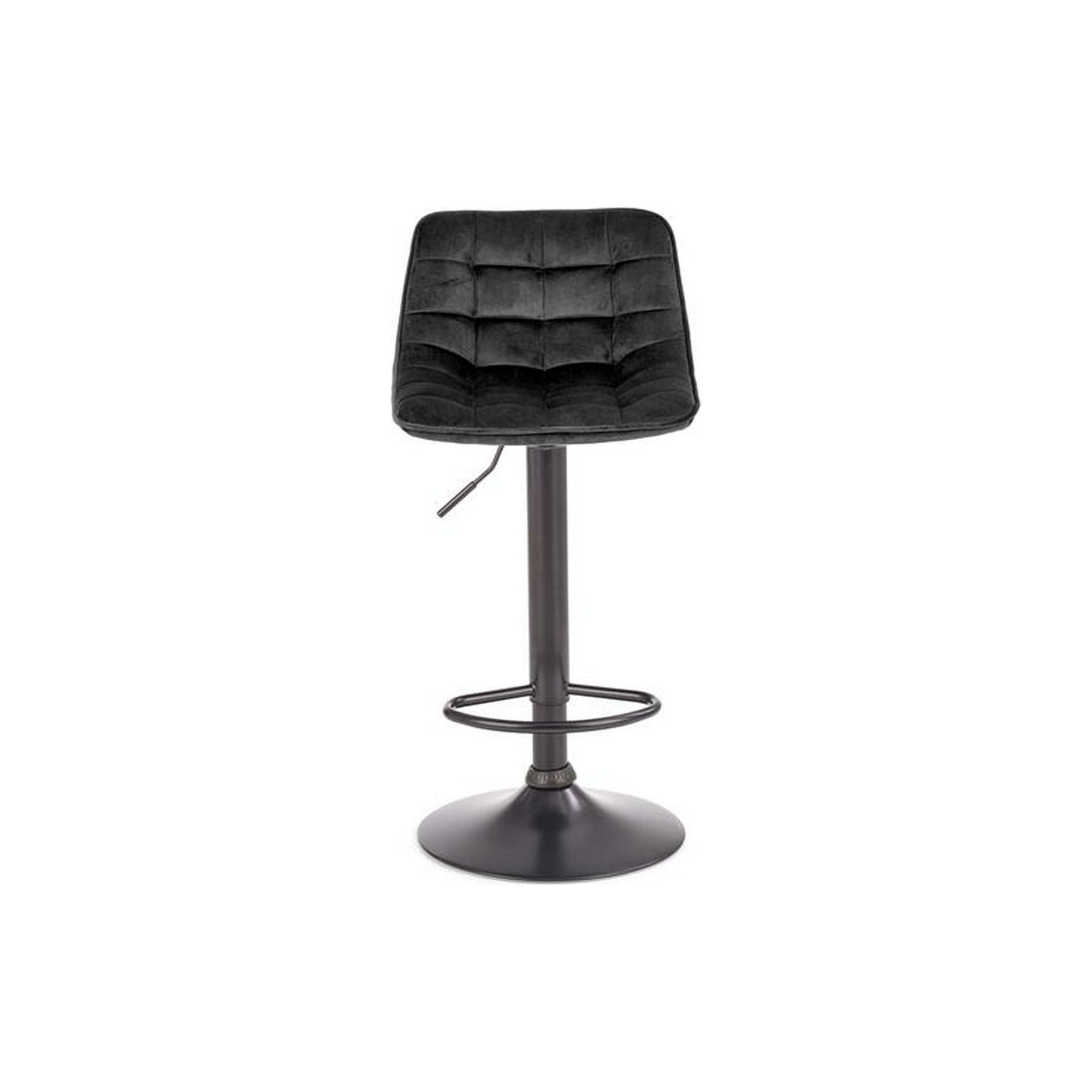 Scaun bar H95, negru, stofa catifelata/otel, 43x44x84/106 cm