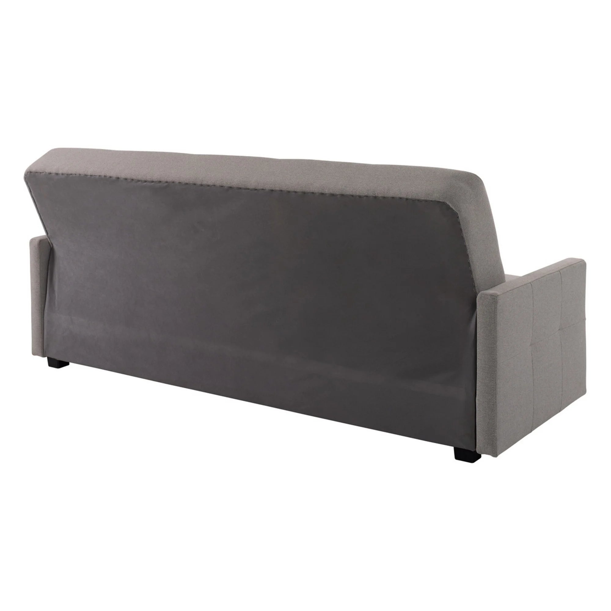 Canapea extensibila MARO, stofa clasica gri - Mossa 09, cu lada depozitare, 207x95x95 cm