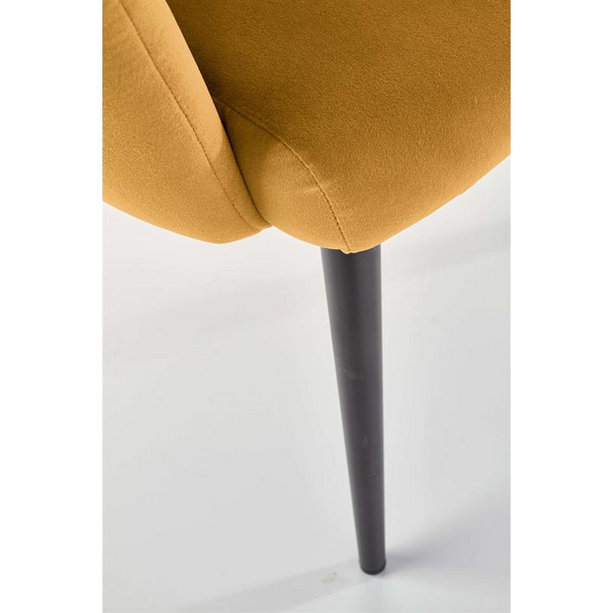 Scaun tapitat K410, galben mustar, stofa catifelata, 65x62x85 cm
