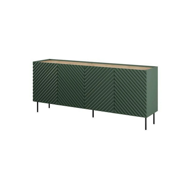 Comoda ONDA, verde inchis/stejar, PAL laminat, 200x45x85 cm