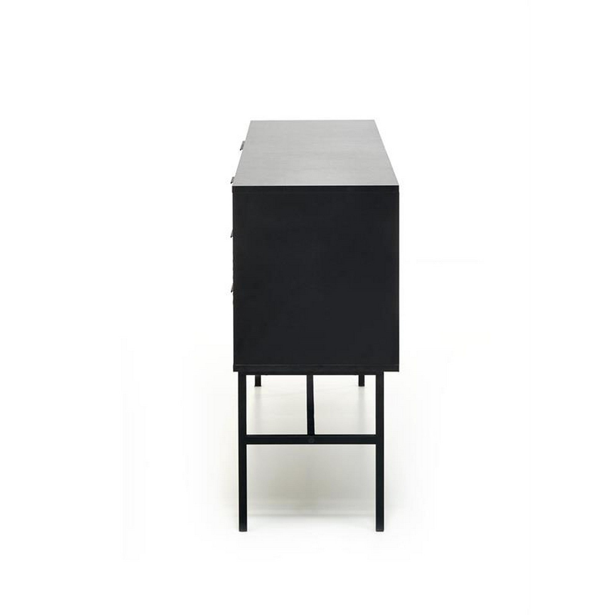 Comoda MURANO, stejar artisan/negru, PAL/metal, 160x40x86 cm