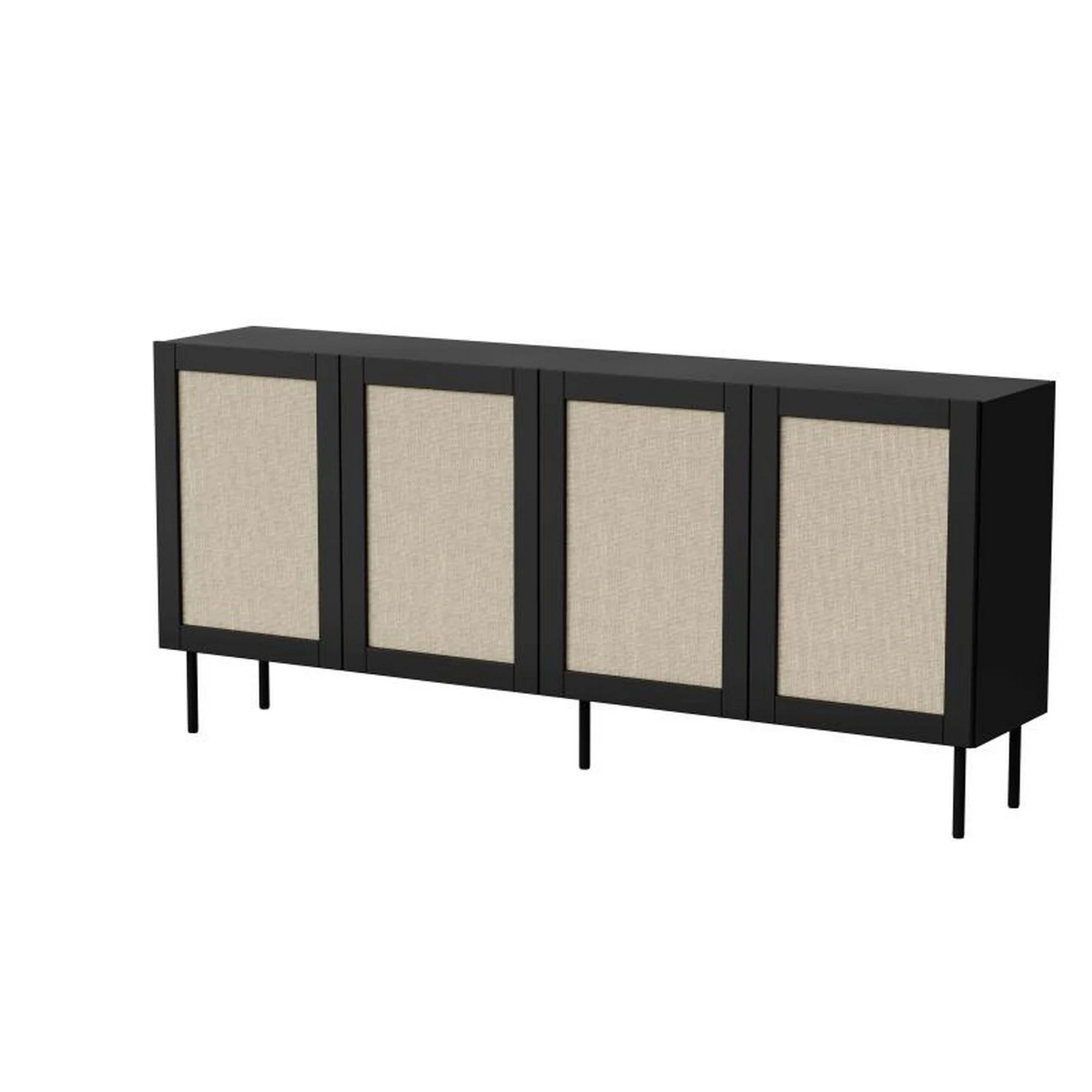 Comoda JUTA, negru, 200x40x90 cm