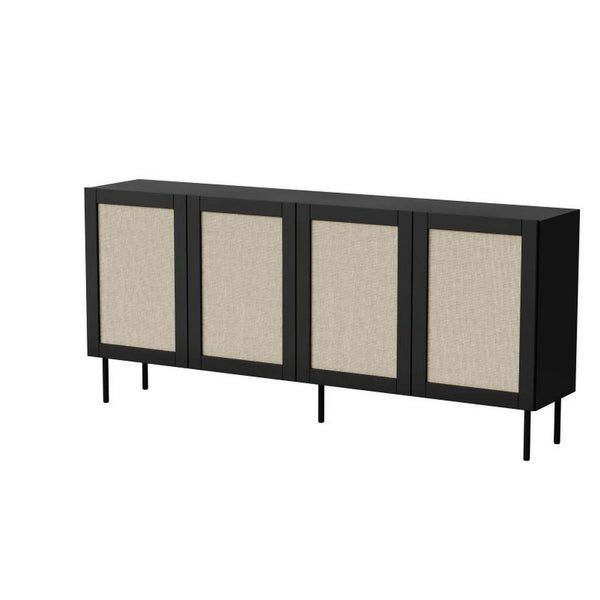 Comoda JUTA, negru, 200x40x90 cm